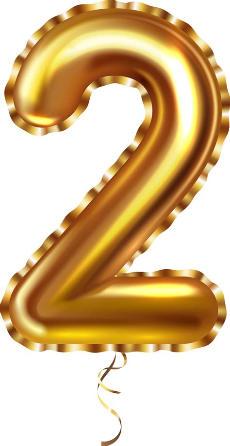 Golden Balloon Number Two Png