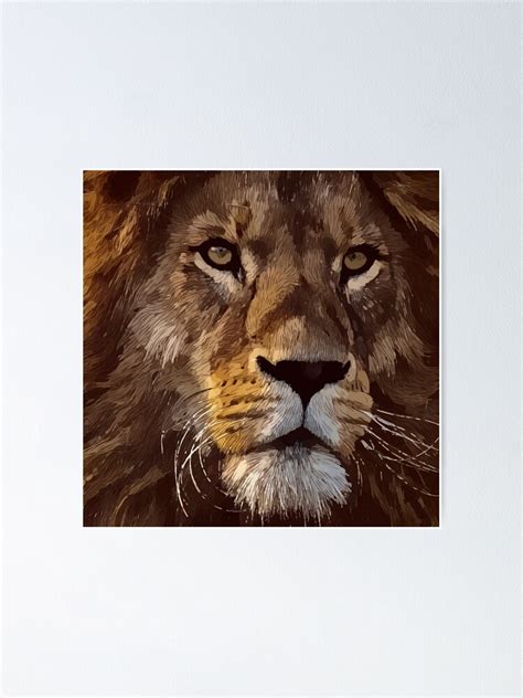 Majestic Male African Lion Vector Art Design Poster For Sale By Draganman Redbubble