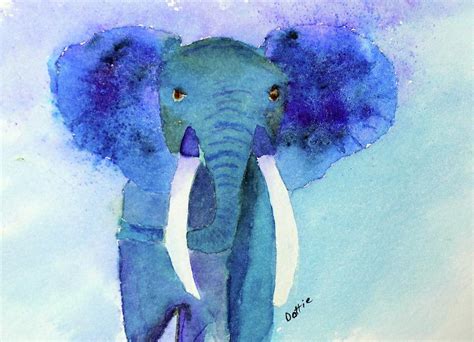 The Blue Elephant Painting by Dottie - Fine Art America