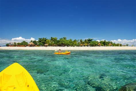 Kayaking Near South Sea Island, Mamanuca Islands Group, Fiji Stock Photo - Image of island ...