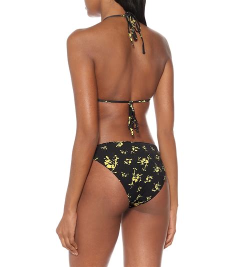 Floral Bikini Bottoms In Black Ganni Mytheresa