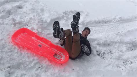 Huge Jump On Sled Youtube