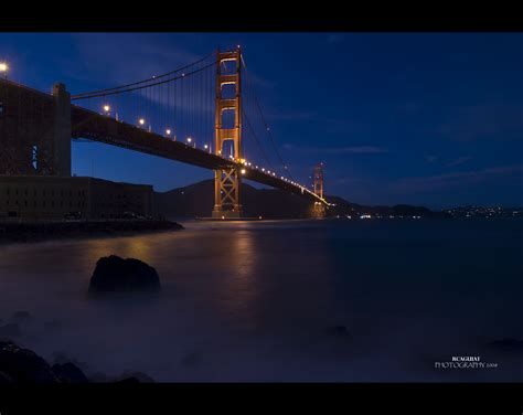 Fond d écran Sanfrancisco longue exposition bleu Roche bord de