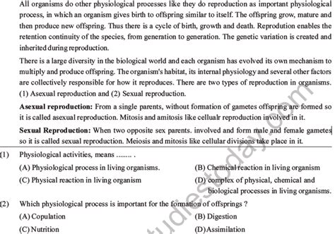 Neet Biology Reproduction In Organisms Mcqs Set A Multiple Choice