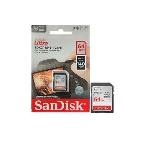 SANDISK Ultra SDXC UHS I 64GB 140mbps Camera Co Id