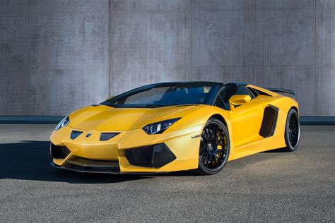 Wallpaper Yellow Lamborghini Aventador Hamann Side View Sports