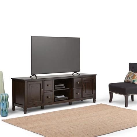 Connaught 72 X 18 X 24 Inch Wide Tv Stand In Dark Chestnut Brown For