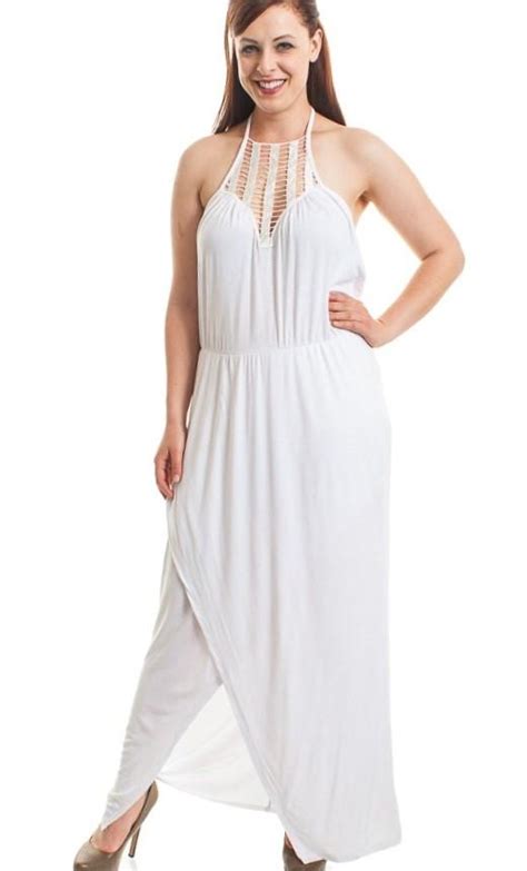 Plus Size Halter Maxi Dress Pluslook Eu Collection