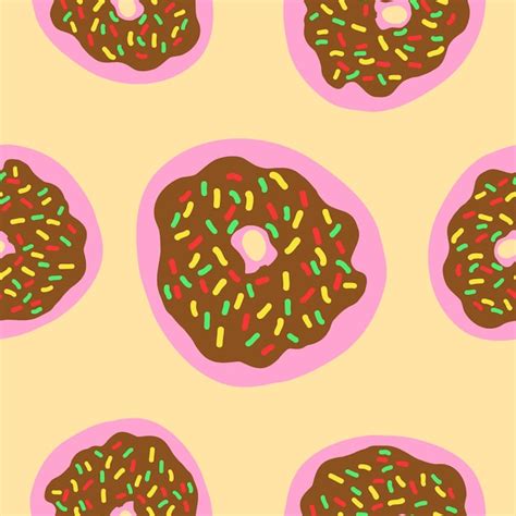 Premium Vector Donuts Seamless Pattern With Colorful Sprinkles