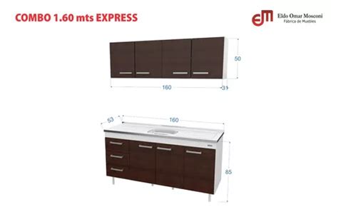 Combo Mueble Cocina Mt Alacena Bajo Mesada Sin Bacha En Venta