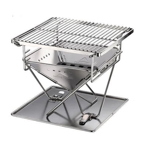 Folding Charcoal Outdoor BBQ Grill Portable Stainless Steel Camping