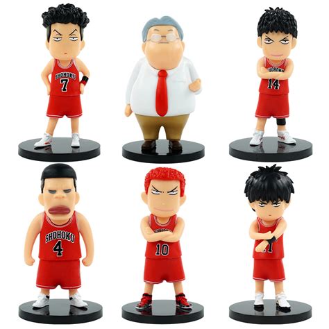 6Pcs Set 9 10cm Slam Dunk Anime Figura Sakuragi Hanamich Rukawa Kaede