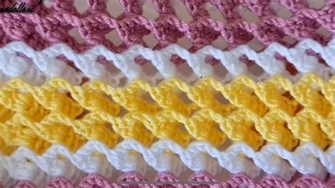 Puntada De Panal De Abeja Tejida A Crochet Paso A Paso Youtube