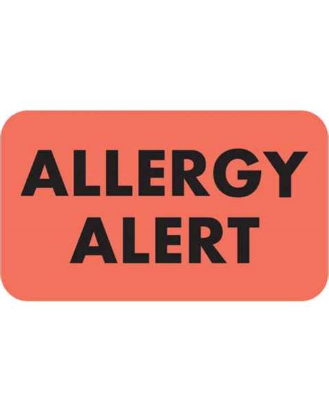 Allergy Labels Medical Alert Allergy Stickers