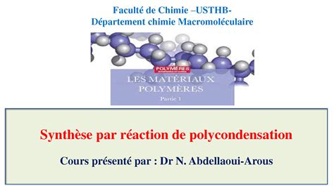 Solution Cours 2 Polycondensation Polym Re Studypool