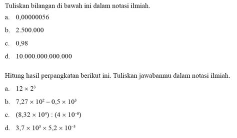 Belajar Matematika Itu Mudah Latihan Soal Notasi Ilmiah Bentuk Baku