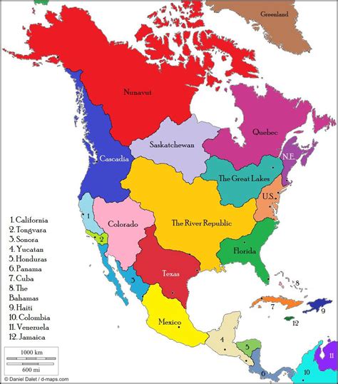 Boundary Map Of North America - Gisela Ermengarde