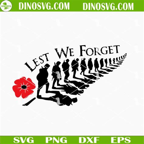 Lest We Forget SVG, Poppy SVG, Anzac Remembrance Day SVG PNG DXF EPS Cricut - DinoSvg