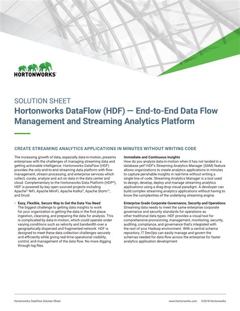 Hortonworks Dataflow Hdf — End To End Data Flow Management And