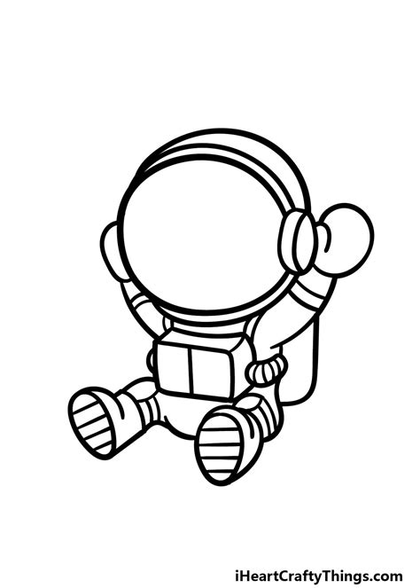 Cartoon Astronaut Drawing - How To Draw A Cartoon Astronaut Step By Step!