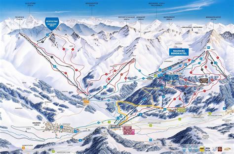 Pistekaart Skiparadies Reschenpass Skigebied Met 138km Piste In