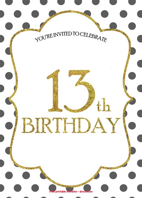 Teen Boy Birthday Invitations 13th Birthday Invitations Boy Printable ...