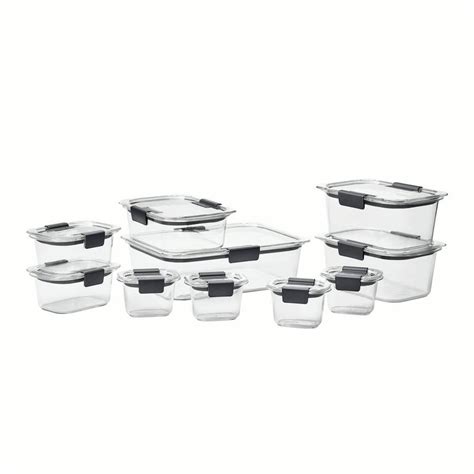 Rubbermaid Brilliance Food Storage Container Set 20 Piece Clear Bpa