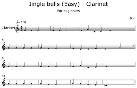 Jingle Bells Easy Clarinet Sheet Music For Clarinet