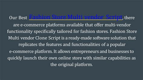 PPT Fashion Store Multi Vendor Script DOD IT SOLUTIONS PowerPoint