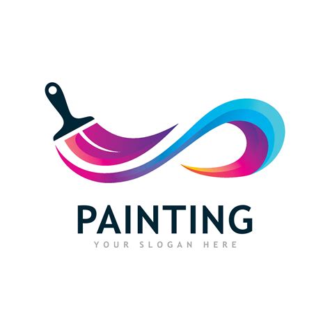 Paint Logo Full Color Luxury Design Style Creative Brush Concept