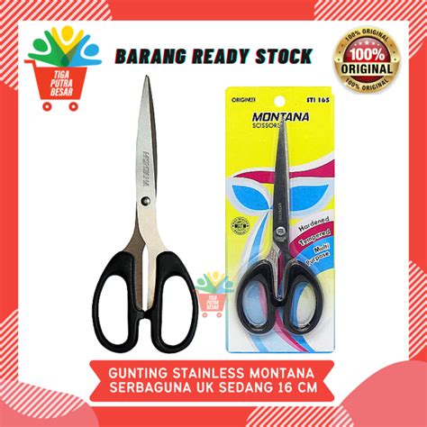 GUNTING STAINLESS STEEL MONTANA SERBAGUNA UKURAN SEDANG 16 CM Lazada