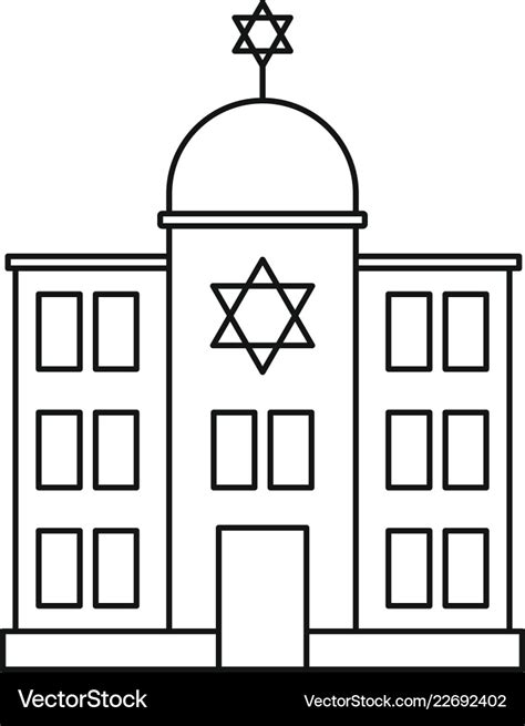 Jewish Synagogue Icon Outline Style Royalty Free Vector