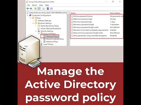 Manage The Active Directory Password Policy YouTube