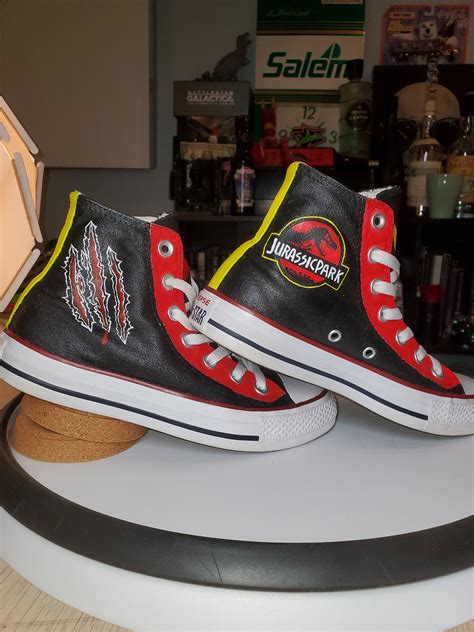 Jurassic Park Custom Chuck Taylors Etsy