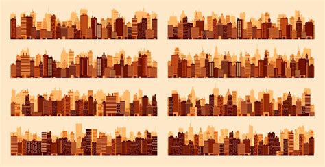 City Silhouettes Cityscape Town Skyline Royalty Free Vector