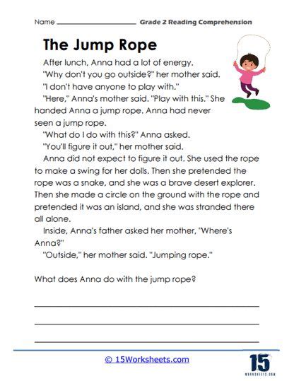 Anna S Jump Rope Worksheet 15 Worksheets Reading Comprehension