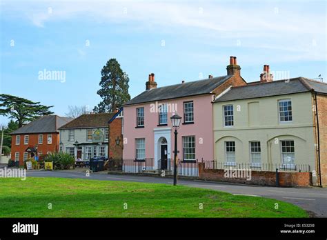 Period houses on The Green, Englefield Green, Surrey, England, United ...