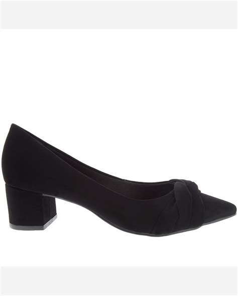 Riachuelo Scarpin Gabriela Salto Grosso Tress Nobuck Preto