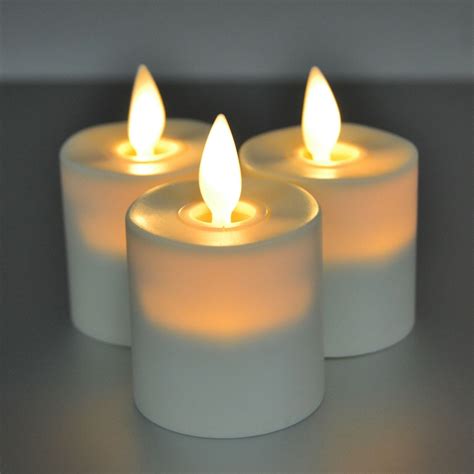 Luminara Rechargeable Flickering Led Tea Light Candles With Timer For