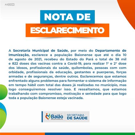 Nota De Esclarecimento Prefeitura Municipal De Bai O