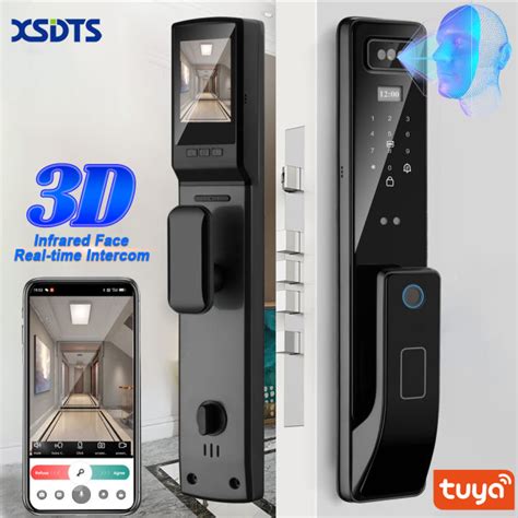 3D Face Smart Door Lock Tuya Wifi Security Camera Monitor Intelligent