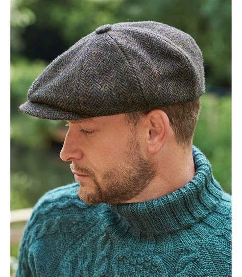 Forest Green Pure Wool Mens Baker Boy Hat