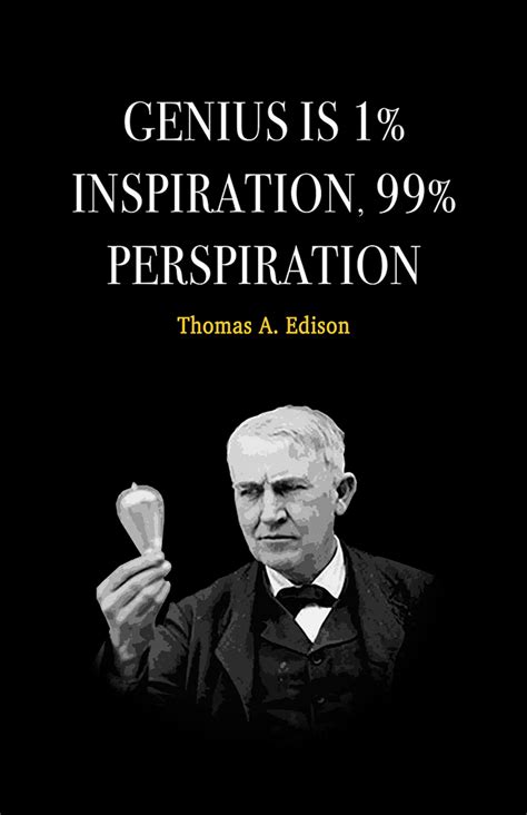 Thomas edison quote motivational wall art inspirational home decor in poster print or canvas art ...