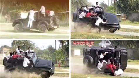 Mahindra Thar Stunt Goes Terribly Wrong Never Drive Like This