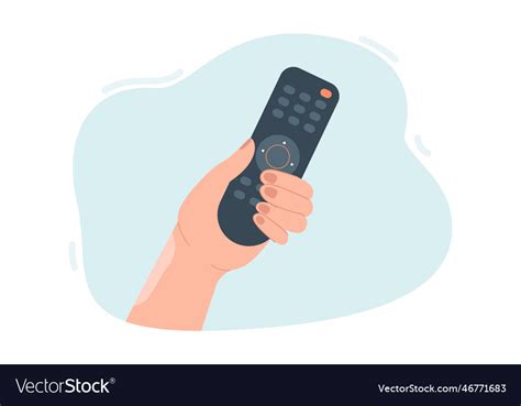 Tv remote control in hand flat Royalty Free Vector Image