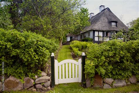 Reetdachhaus In Sieseby Schleswig Holstein Deutschland Stock Foto