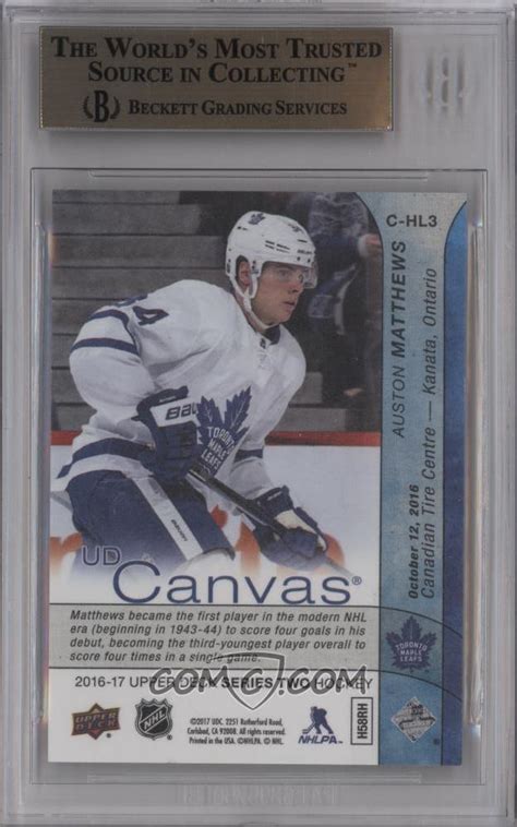 2016-17 Upper Deck - UD Canvas Season Highlights Achievements #C-HL3 - Auston Matthews [BGS 9.5 ...