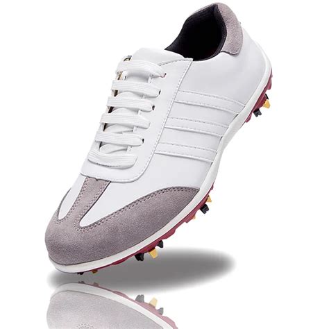 New style mens leather Golf shoes Breathable waterproof removable spikes non slip sneakers ...