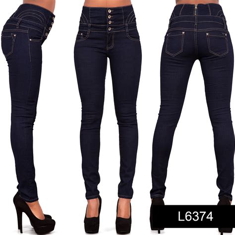 New Womens High Waist Denim Sexy Skinny Leg Stretchy Jeans Sizes 6 8 10