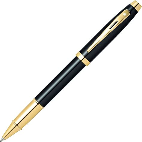 SHEAFFER 100 Stylo roller laqué noir avec bordure dorée Amazon fr